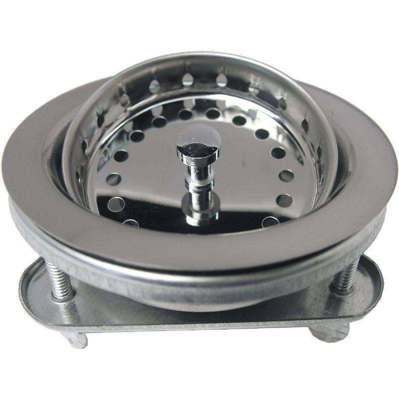 Lasco  3-1/2 In. Chrome EZ-On Duo Basket Strainer Assembly 03-1031