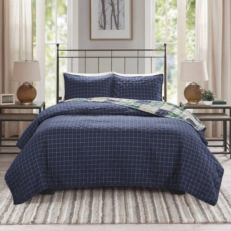 Madison Park Timber 3 Piece Reversible Printed Quilt Set