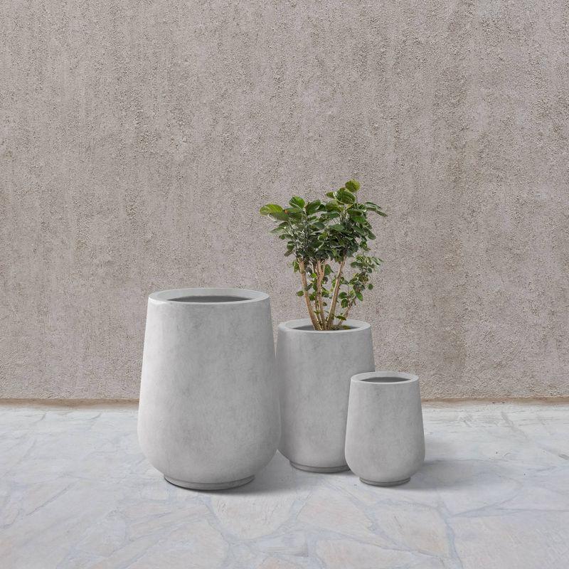 Kante Kante 26.5", 20" And 13.1"H Round Tall Planters (Set Of 3), Outdoor Indoor Large Planter Pots Containers With Drainage Holes For Patio, Balcony, Backyard, Living Room