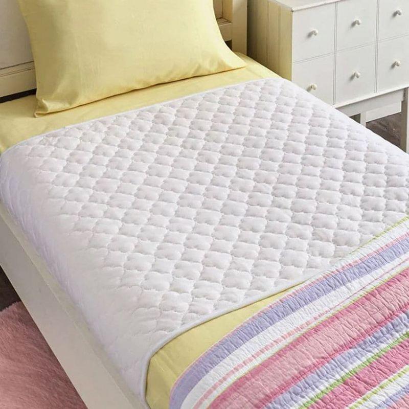 Light Blue Waterproof Quilted Polyester Bed Pad 36" Square