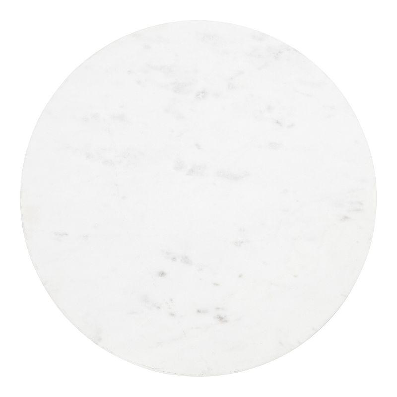 Kate and Laurel Tira Round Metal Side Table, 14x14x24, Bronze and White