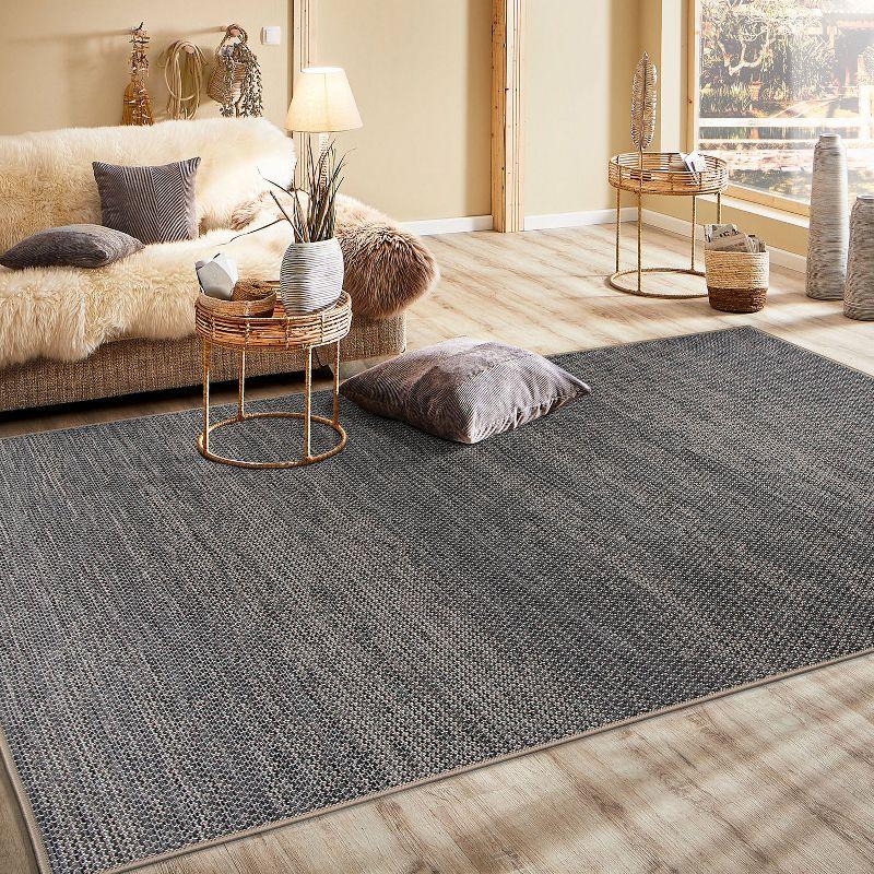 World Rug Gallery Contemporary Abstract Indoor/Outdoor Area Rug - Gray 5' x 7'