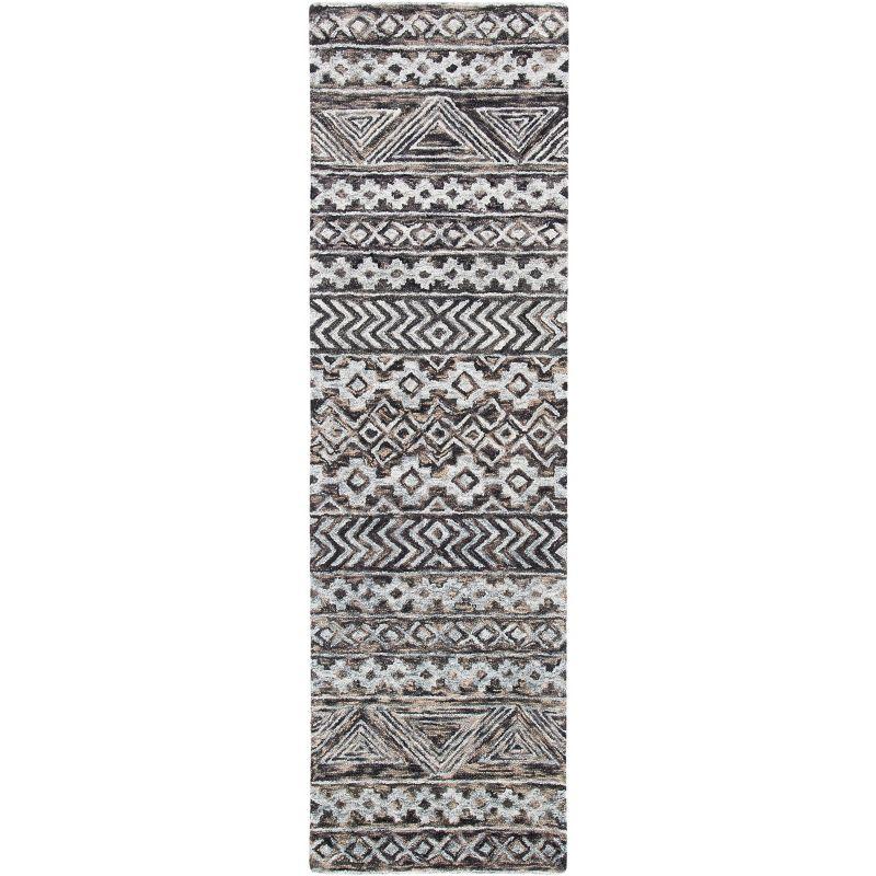 Abstract ABT252 Handmade Indoor Runner - Grey/Brown - 2'-3"x6' - Safavieh