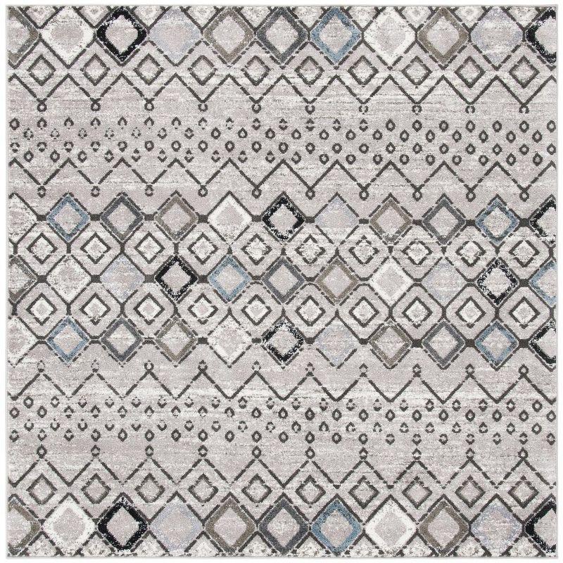 Amsterdam AMS108 Power Loomed Indoor Area Rug - Light Grey/Brown - 5'1"x5'1" - Safavieh