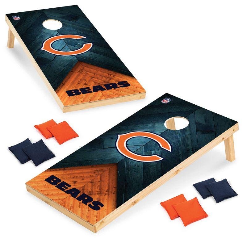 NFL Chicago Bears 2'x4' Solid Wood Cornhole Set with Bean Bags