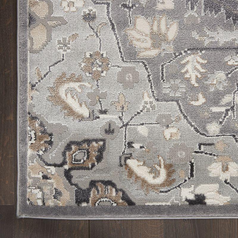 Nourison Elation Floral Medallion Indoor Rug Grey 7'10" x 9'10"