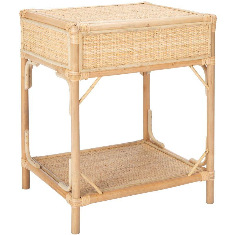 Roya 1 Drawer 1 Shelf Nightstand - Natural - Safavieh.