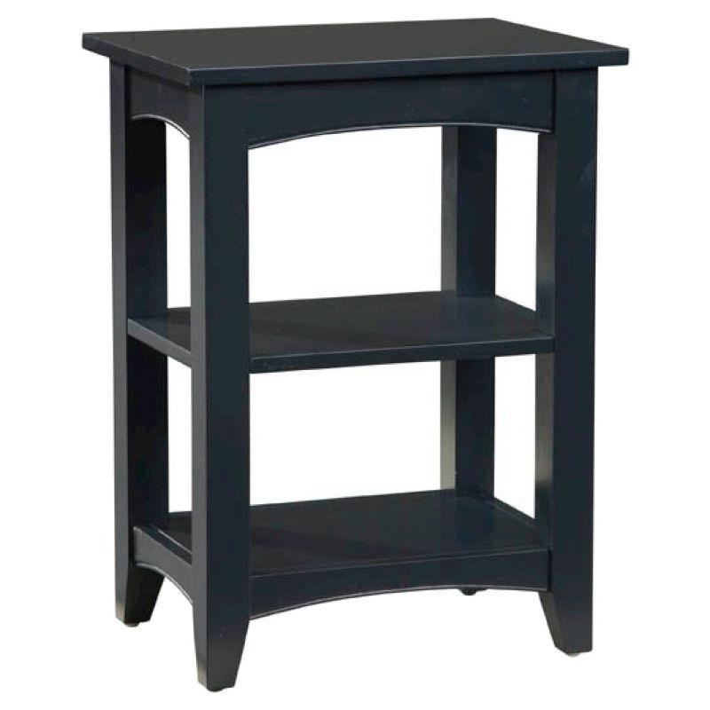 Cottage Charm Black Wood Dual-Shelf End Table