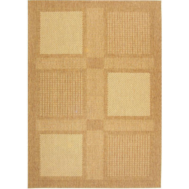 Courtyard CY1928 Power Loomed Indoor and Outdoor Area Rug - Brown/Natural - 5'3"x7'7" - Safavieh