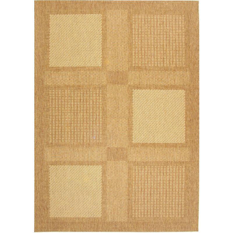 Safavieh Courtyard Brown and Natural Geometric Indoor/Outdoor Area Rug