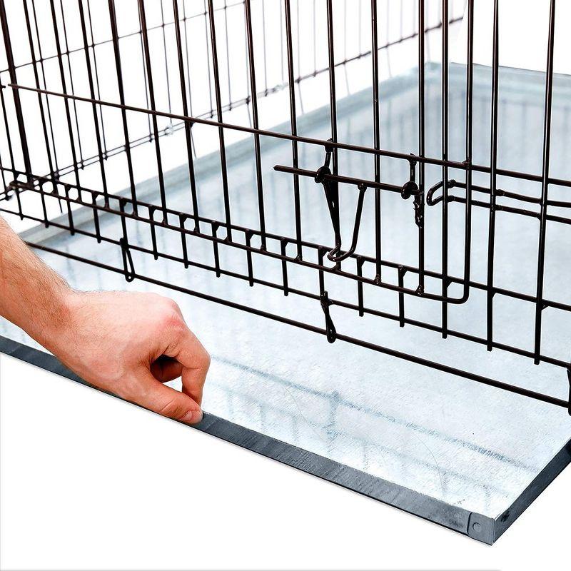 Heavy-Duty Galvanized Steel Dog Crate Tray 35" x 22"