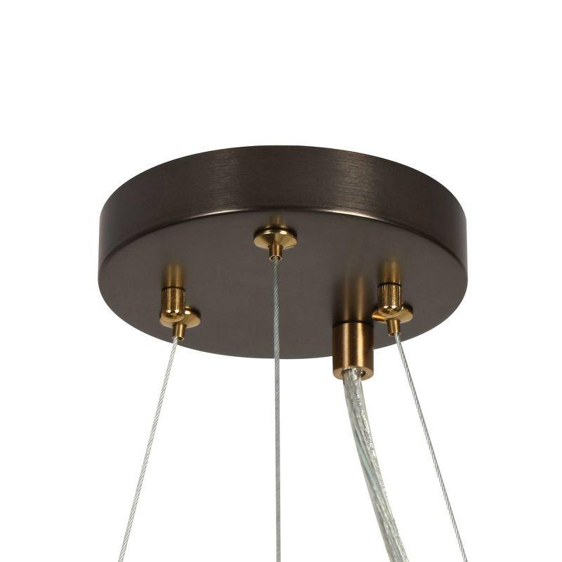 LNC Aidtyrtm 8-Light Matte Black and Polished Gold and Crackled Glass LED Dry Rated Chandelier: UL Listed, Adjustable Height, E26