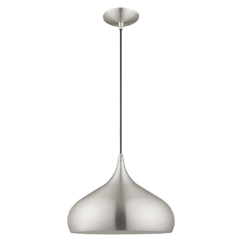 Livex Lighting Metal Shade 1 - Light Pendant in  Brushed Aluminum