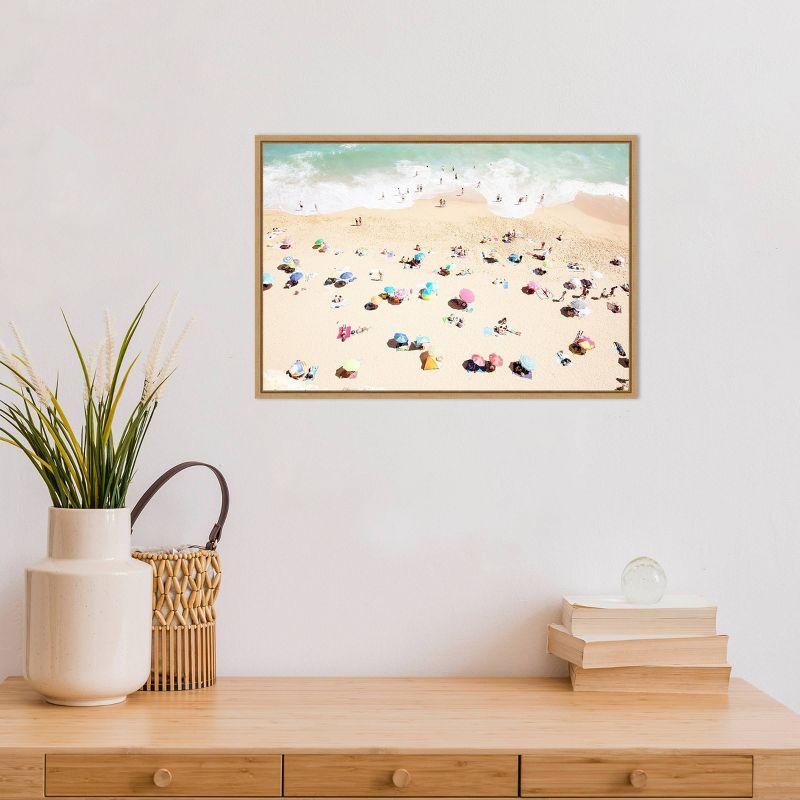 23" x 16" Seaside 1 Beach by Carina Okula Framed Canvas Wall Art - Amanti Art: Aerial Beach View, Modern Decor