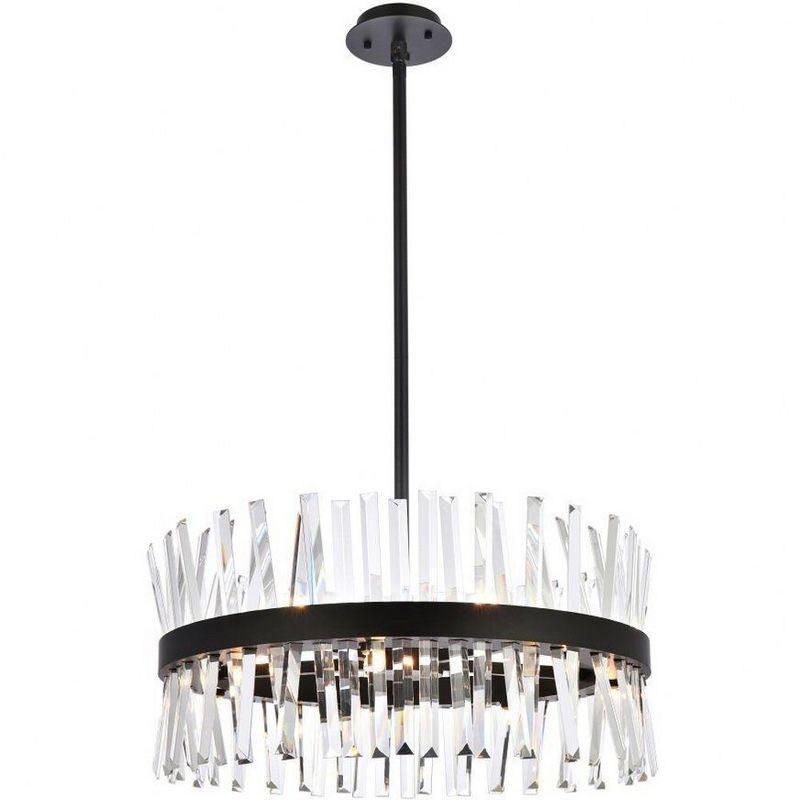 Serephina Black Iron and Crystal 14-Light Pendant