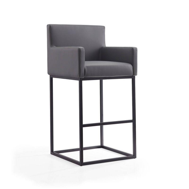 Ambassador Upholstered Metal Barstool - Manhattan Comfort