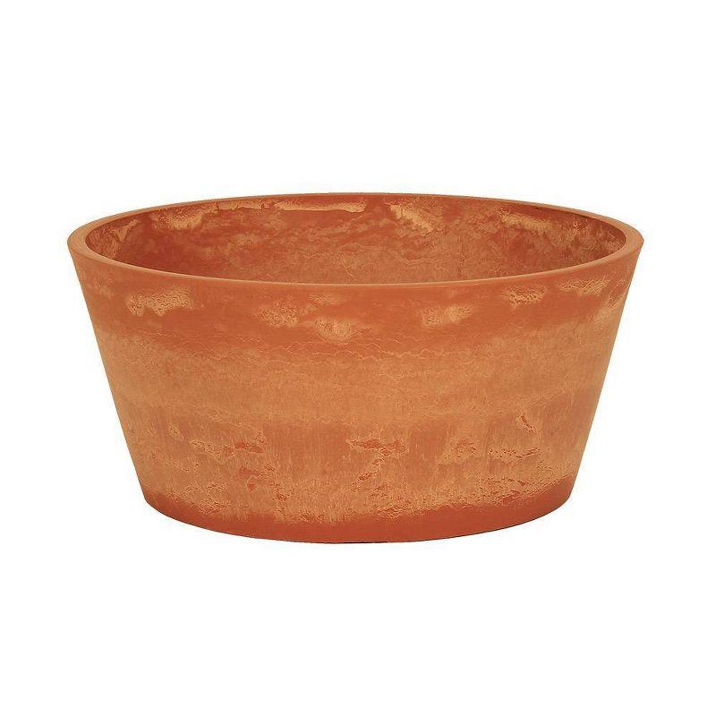 ACHLA Designs Planter Pot Denise: Rustic Terra Cotta, Wrought Iron Stand, No Drainage Hole, 16"x16"x14.75"