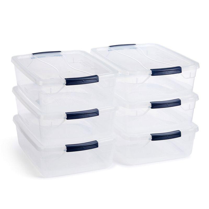Rubbermaid Rubbermaid Cleverstore Clear 16 Qt Plastic Storage Bins with Lids, 6-Pack