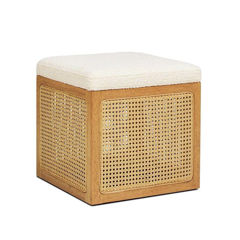 Jennifer Taylor Home Nina 18" Cane Webbing Cube Ottoman