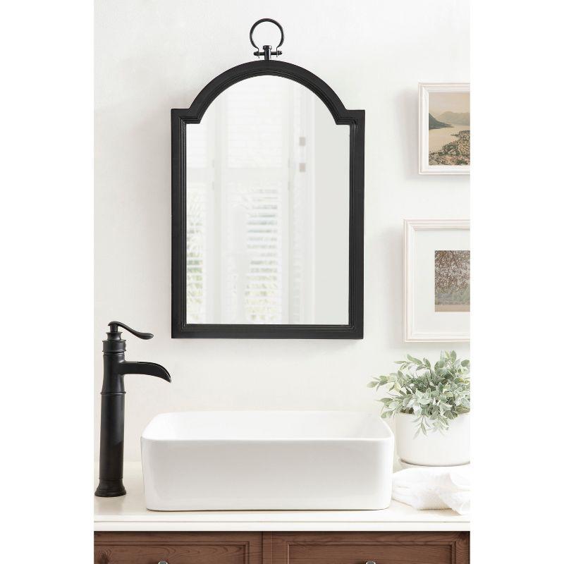 Ohara Arch Black Wood Bathroom Vanity Mirror