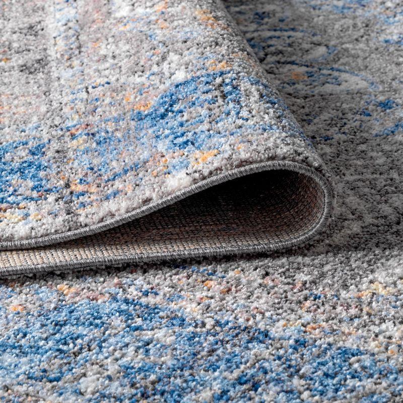 8'x10' Anatolia Vintage Medallion Area Rug, Peacock Blue/Gray - JONATHAN Y