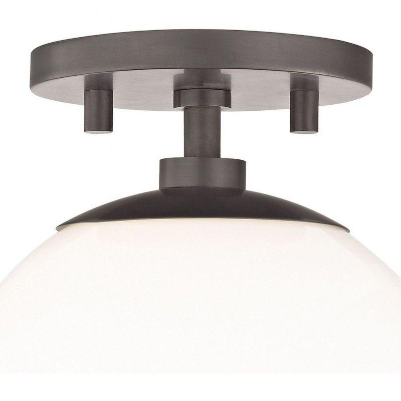 Mitzi Stella 1 - Light Semi-Flush Mount in  Polished Nickel White Shade