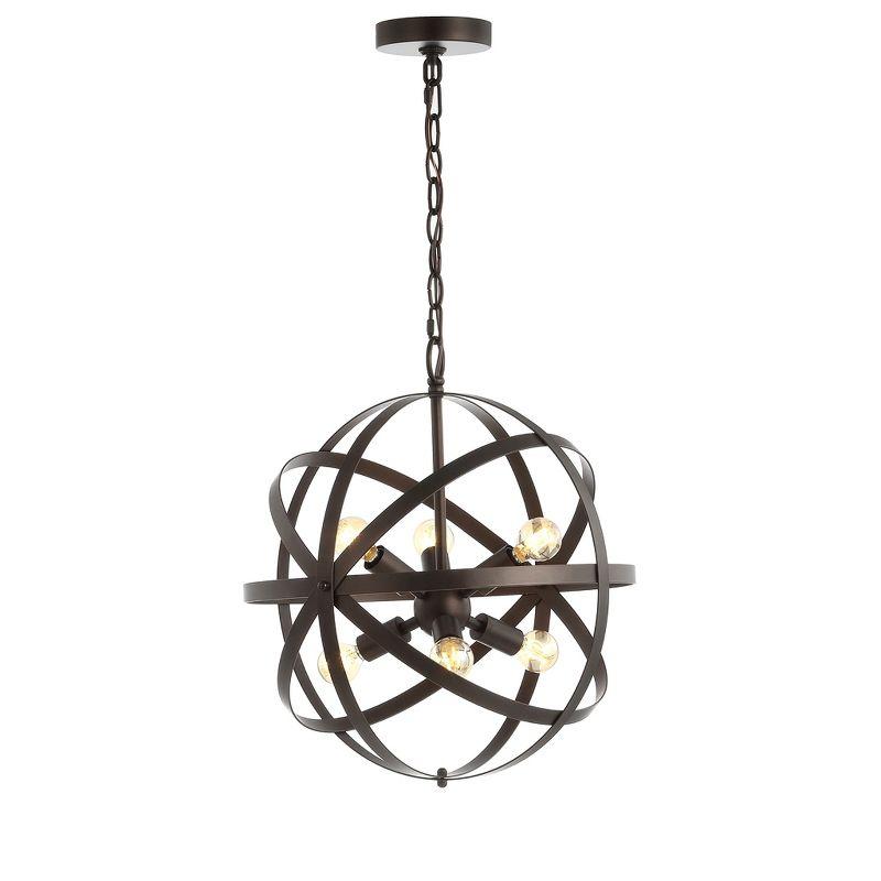 Brycen 6 Light 16.5 Inch Pendant - Dark Grey - Safavieh.