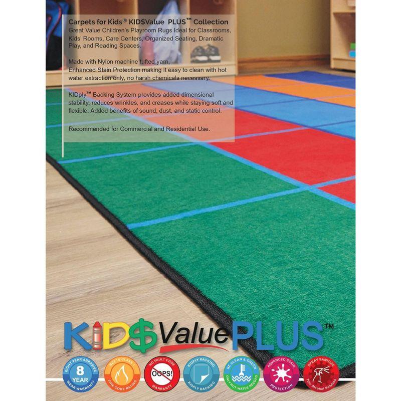 Carpets for Kids World Map Value PLUS Learning Rug, Rectangle, 6'X9'