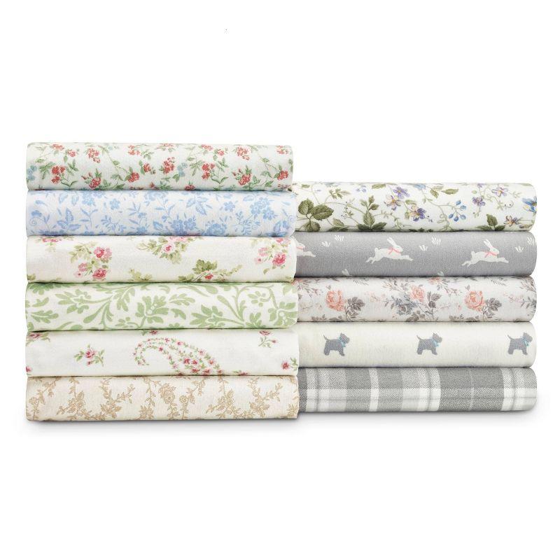Laura Ashley Victoria Flannel Sheet Set Queen - Beige