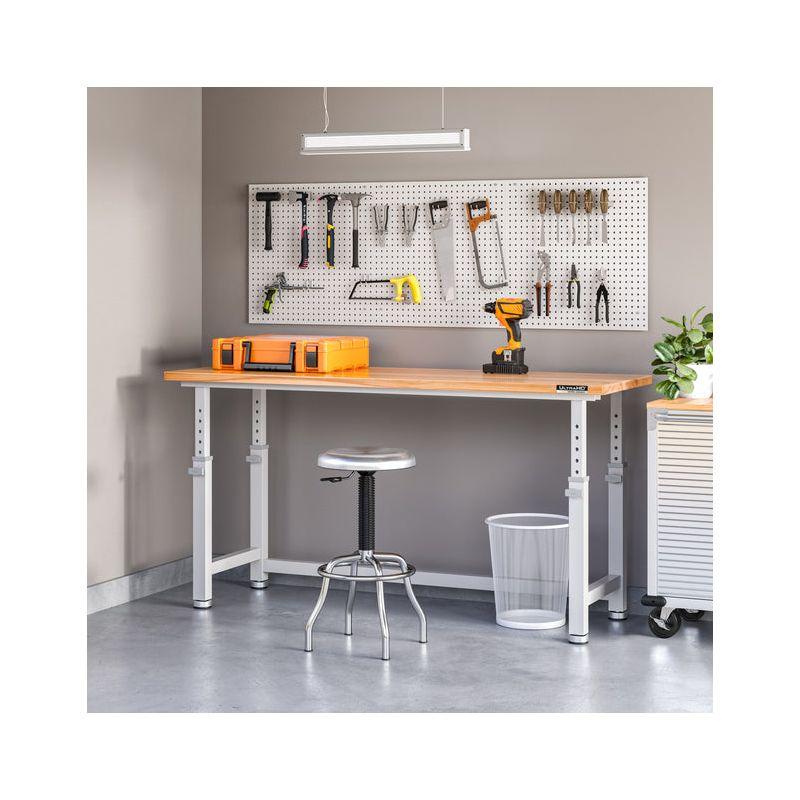 Seville Classics UltraHD Adjustable Height Workbench, 72" W x 25" D x 28.5" - 42" H