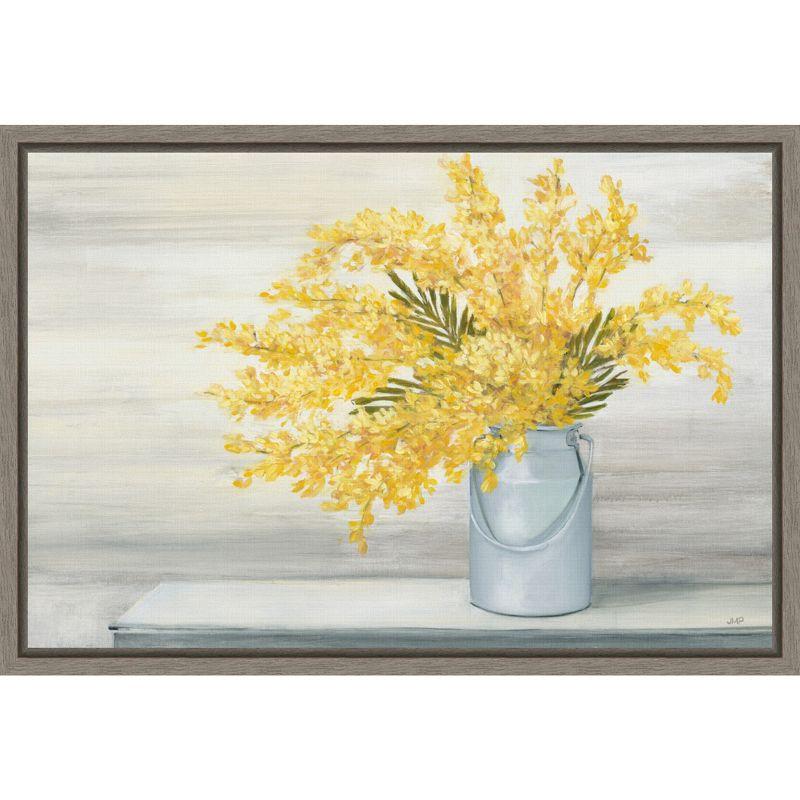 Golden Fall Floral Cuttings Yellow Canvas Wall Art Print