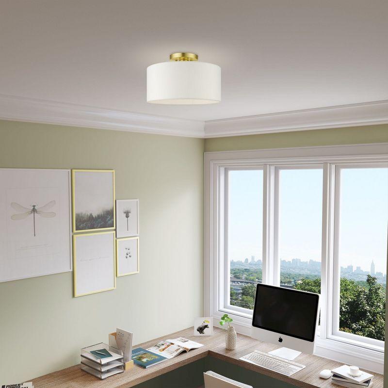 Livex Lighting Meridian 1 - Light Semi-Flush Mount in  Satin Brass