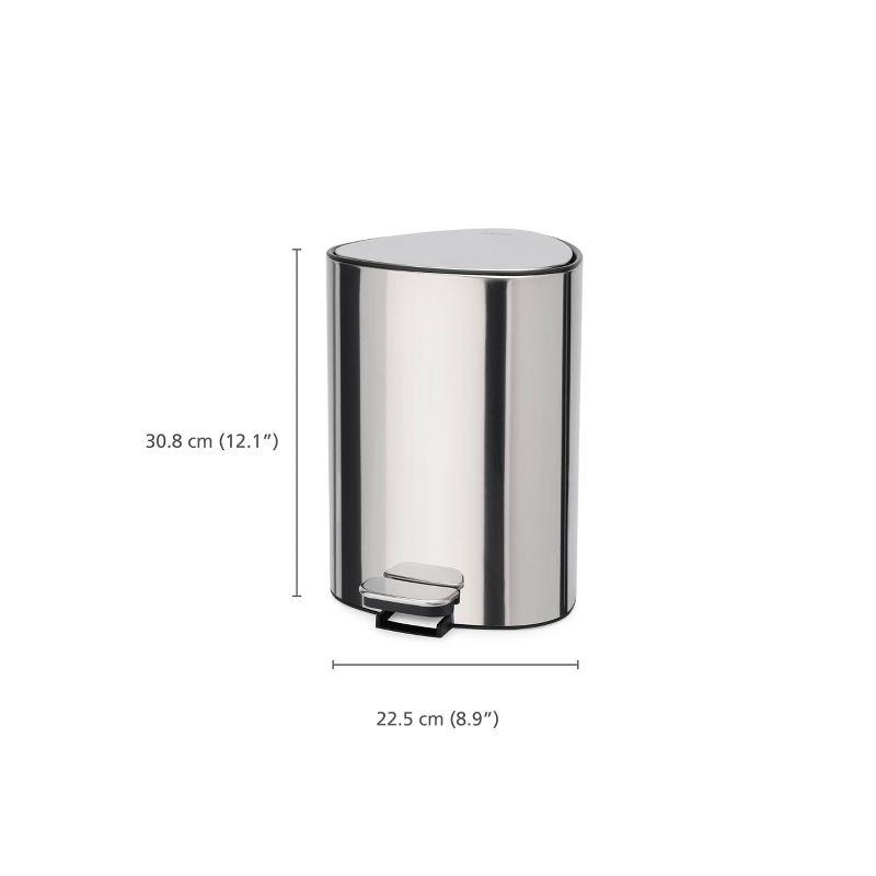 Joseph Joseph Easystore Luxe Stainless Steel 5L Step Trash Can with Integrated Liner Storage