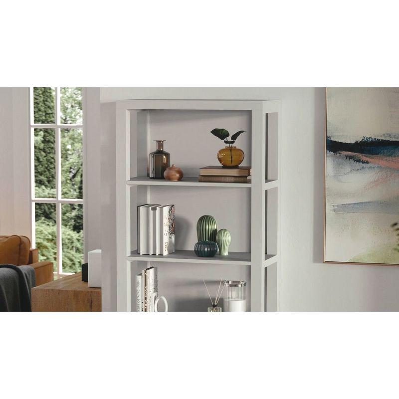 Martha Stewart 68" Gray Wood Shaker Bookcase with Storage Cabinet