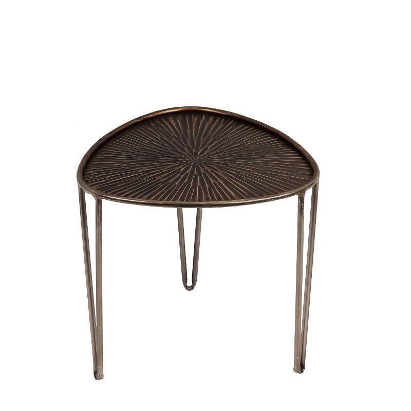 Evergreen Beautiful Leaf Shape Metal Nested Side Tables, Set of 3 - 21 x 21 x 19 Inches Homegoods and Decorations for Every Space