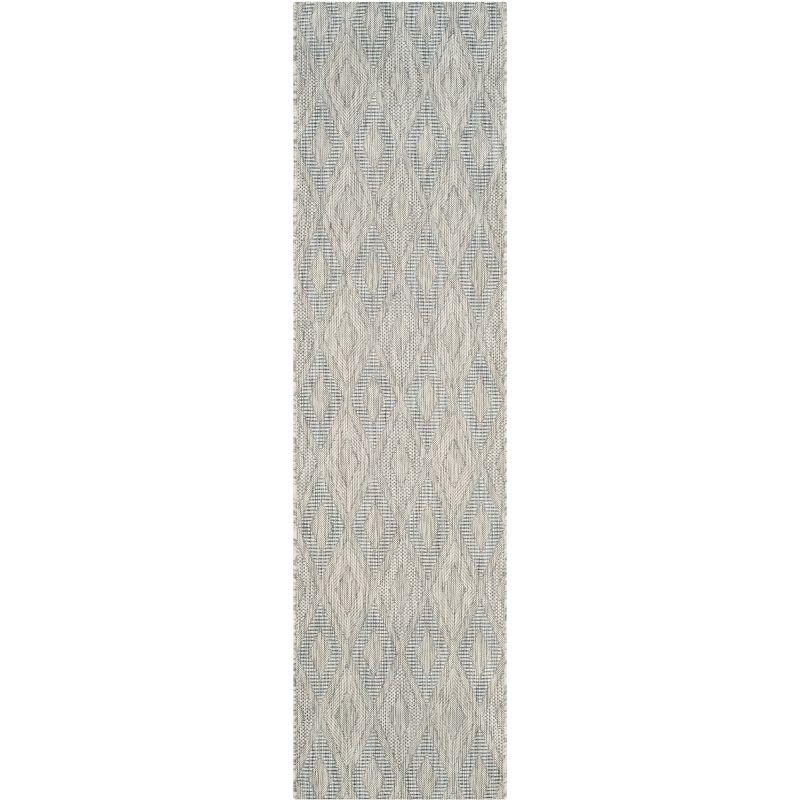 Courtyard CY8522 Power Loomed Indoor and Outdoor Runner Rug - Grey/Grey - 2'3"x20' - Safavieh
