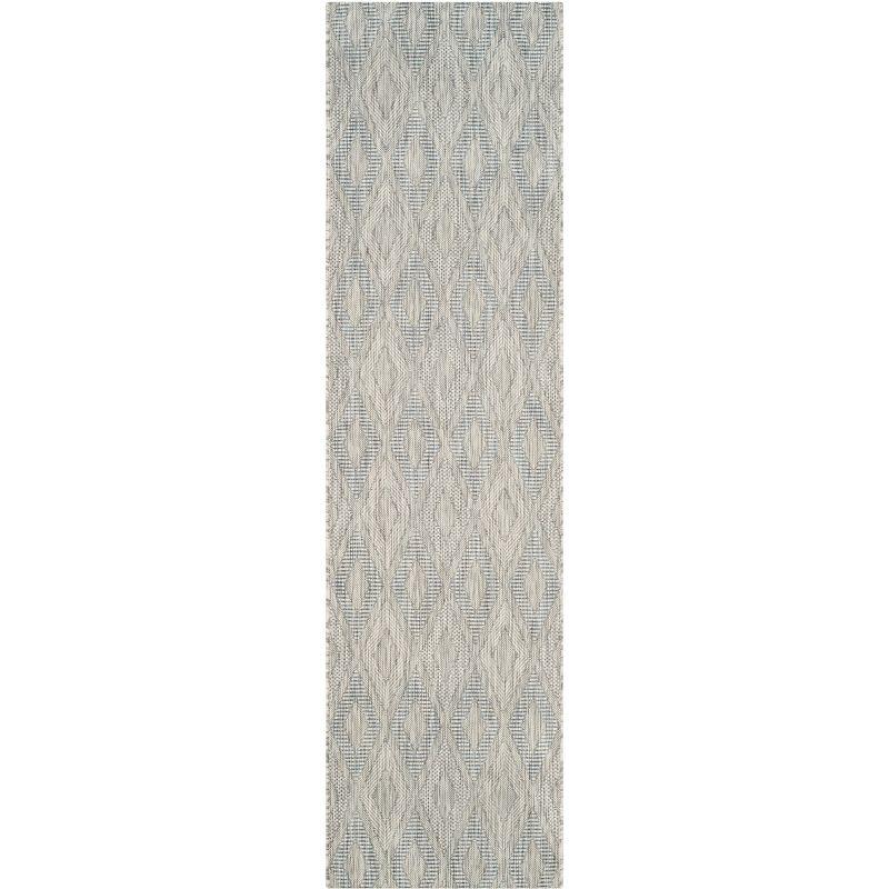 Reversible Gray Synthetic 27" Indoor/Outdoor Stain-Resistant Rug