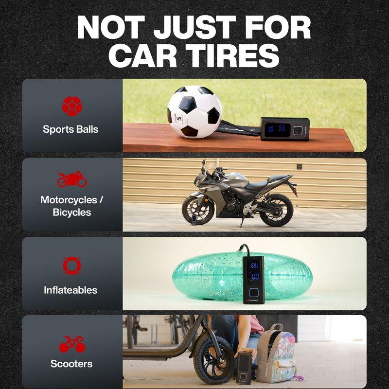 Bullseye Pocket Air Tire Inflator 4000mAH Rechargeable Electric Air Compressor Portable Pump