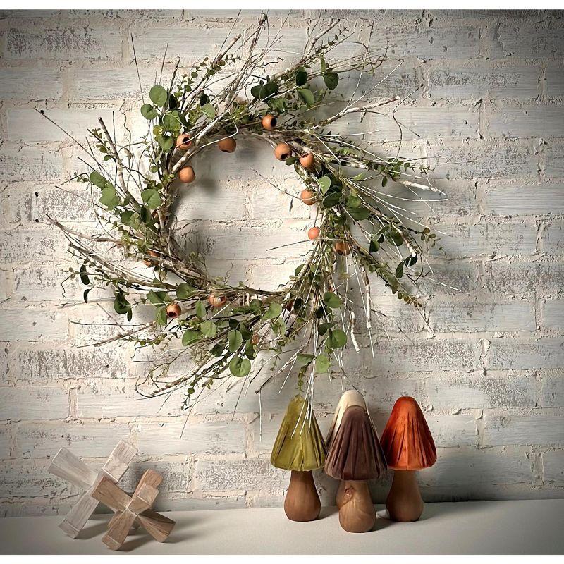 Sullivans Artificial 24" Birch, Eucalyptus And Pod Wreath