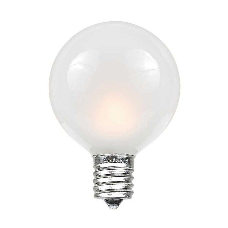 Novelty Lights 100 Feet Frosted White G40 Globe Outdoor Patio String Lights, Brown Wire