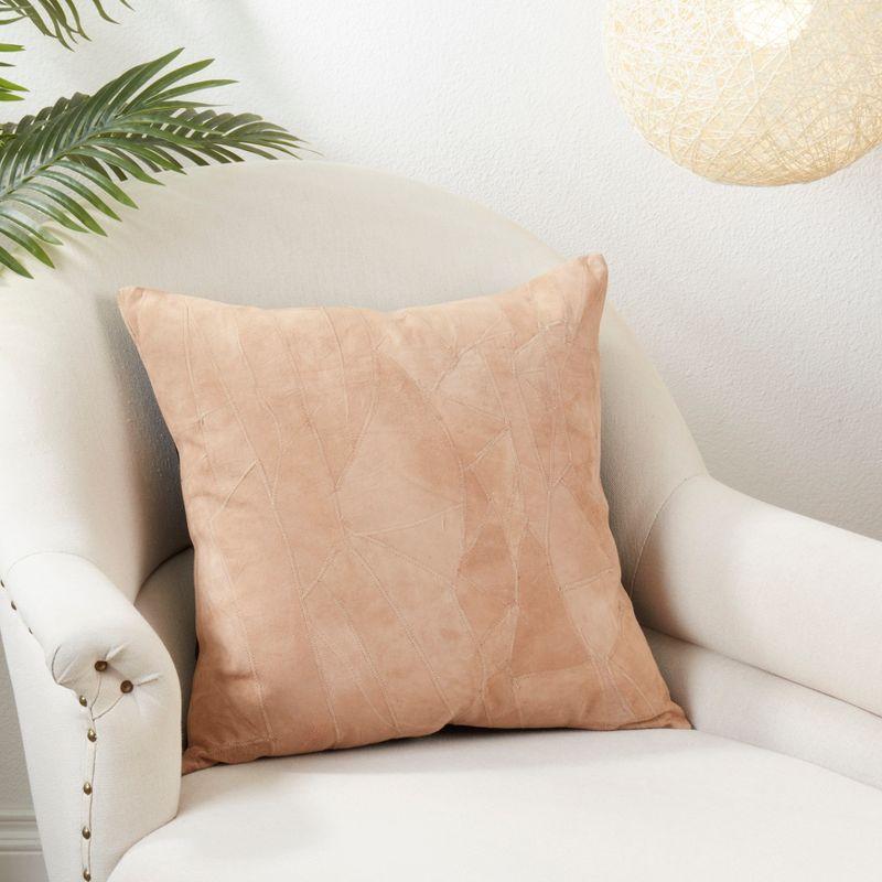 Saro Lifestyle The Corium Collection Classic Leather Throw Pillow, Poly Filled