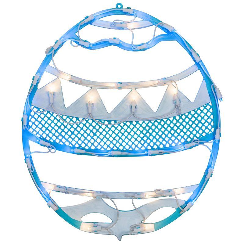 Northlight LED Lighted Easter Egg Spring Window Decoration - 17"  - Blue