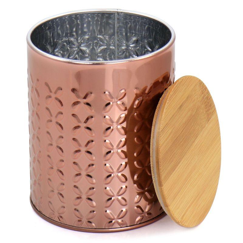 Rose Gold Aluminum Canister Set with Bamboo Lids