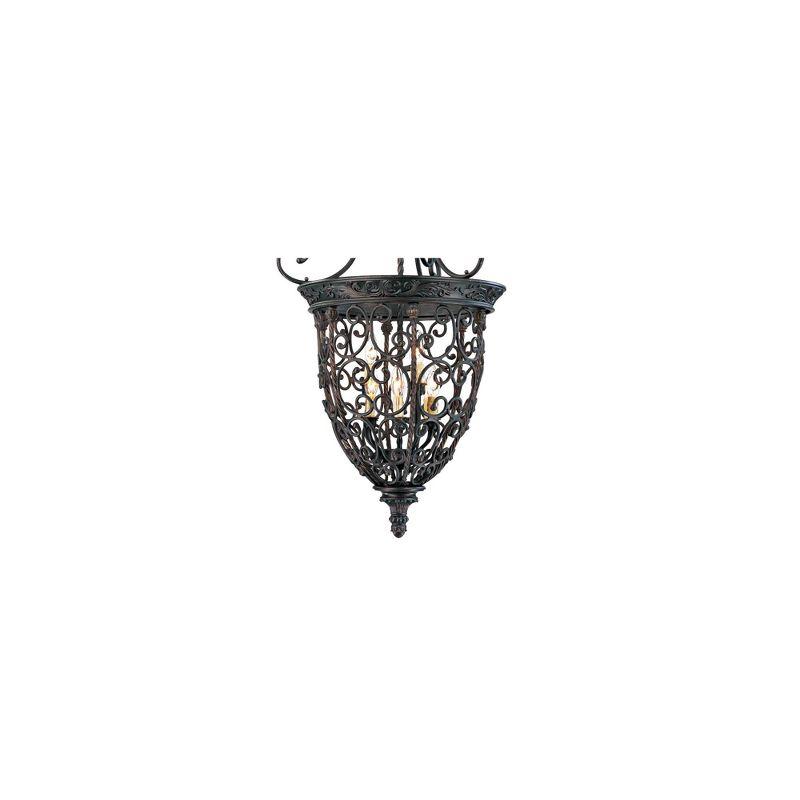 Franklin Iron Works French Scroll Rubbed Bronze Chandelier 22 1/2" Wide Rustic 9-Light Fixture for Dining Room House Kitchen Island Entryway Bedroom