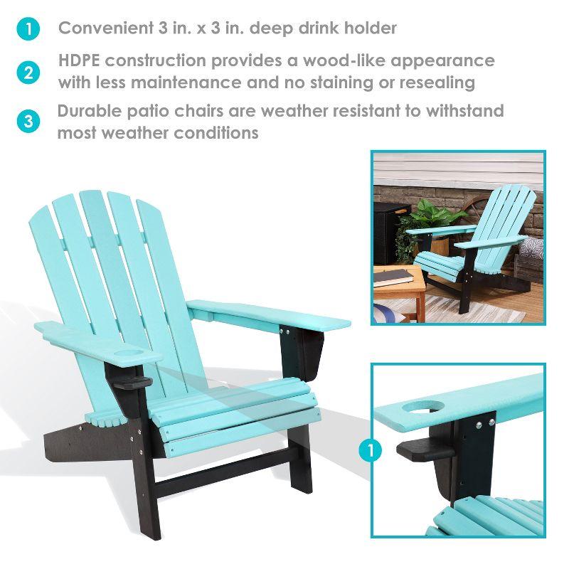 Sunnydaze Plastic All-Weather Heavy-Duty Outdoor Adirondack Chair with Drink Holder