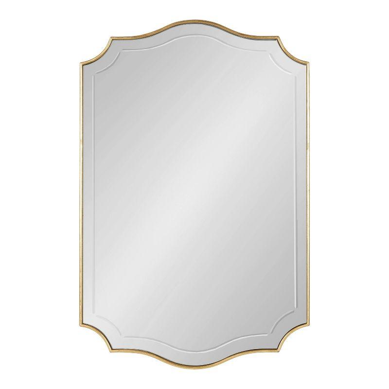 20" x 30" Hollyn Decorative Framed Wall Mirror Gold - Kate & Laurel All Things Decor: Chic Scalloped Edge, Hangs Both Ways