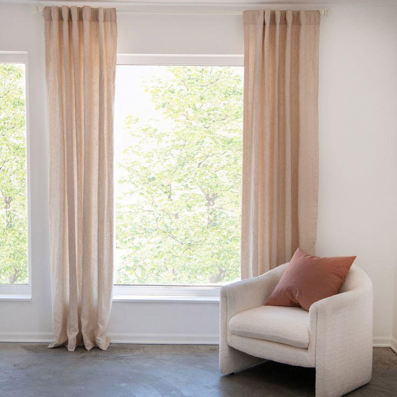 BOKSER HOME 100% French Linen Curtain Set