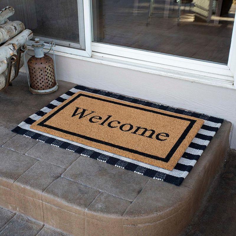 BirdRock  Home Layered Welcome Mat with Vinyl Backing for Door Entryway 24 x 36