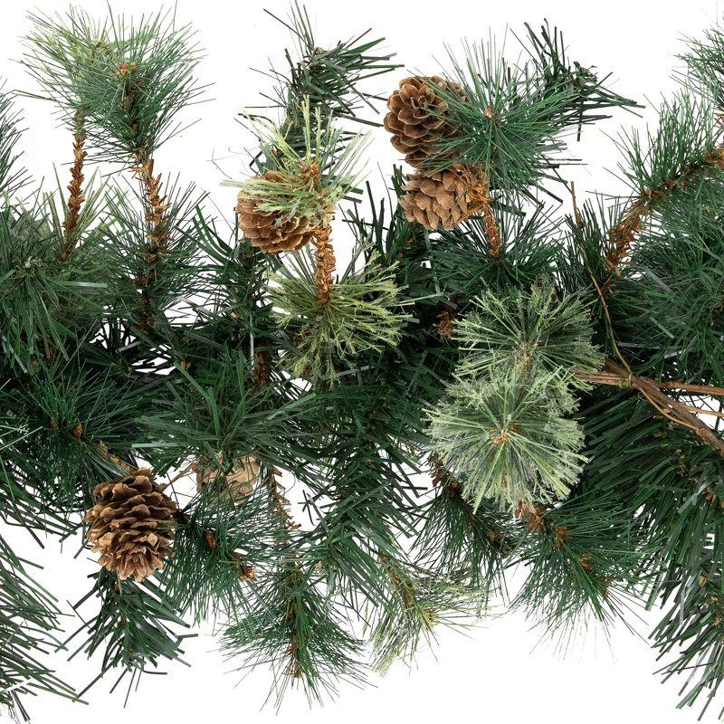 Northlight 9' x 12" Prelit Country Mixed Pine Artificial Christmas Garland - Clear Lights