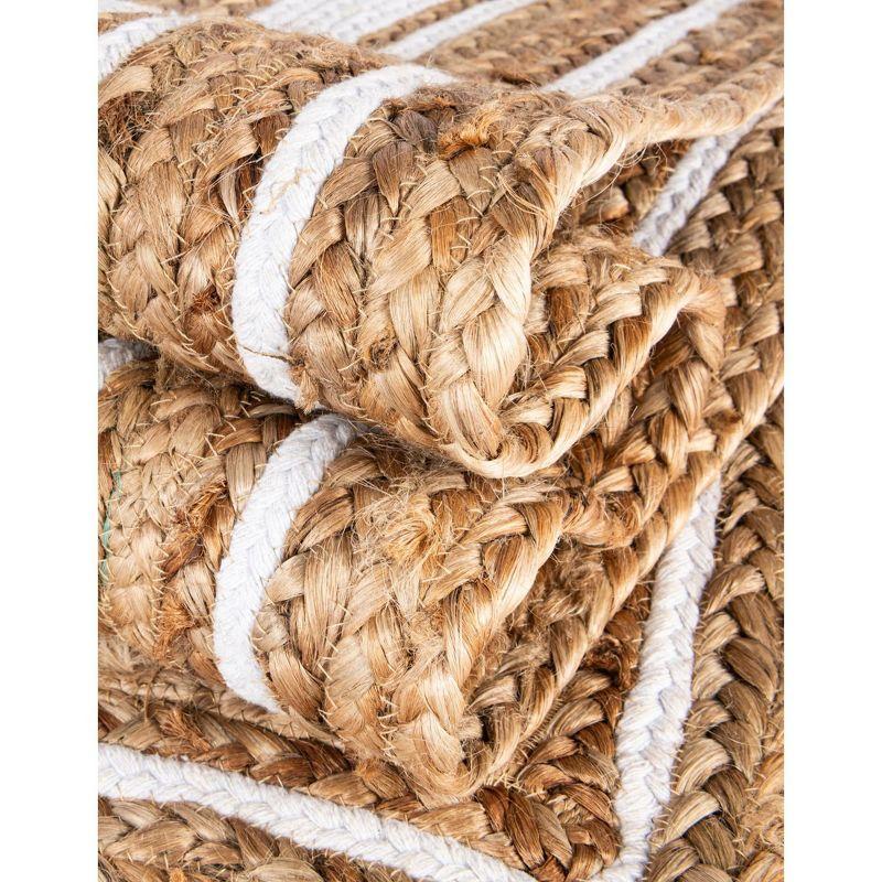 Natural Ivory Rectangular Braided Jute Area Rug